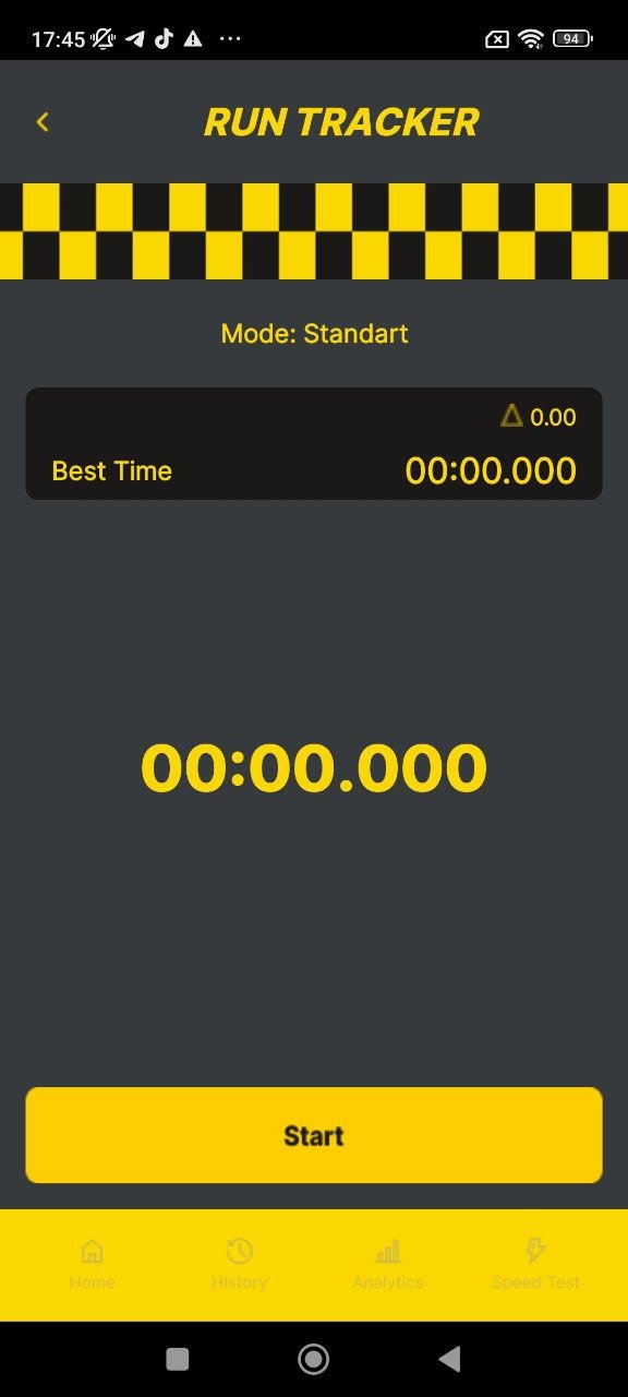Fortuna Race Master run tracker screen